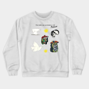 Picasso Inspired Collage Skull Crewneck Sweatshirt